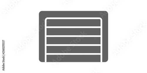 Konstfotografi Closed garage door icon with gray color scheme for property security