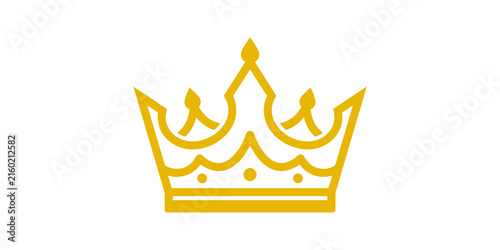 Cuadro en lienzo Gold royal crown with detailed ornaments for luxury brand identity use