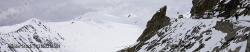 Khardungla pass road with snow view in Ladakh, India