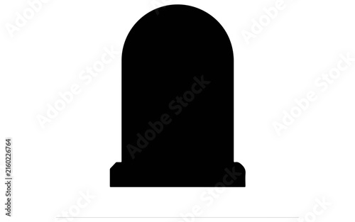 фотографія Gravestone silhouette vector icon, black tombstone headstone symbol, cemetery gr