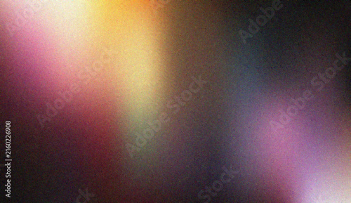 Konstfotografi Abstract smooth dark gradient texture with vibrant light leaks and grainy film a