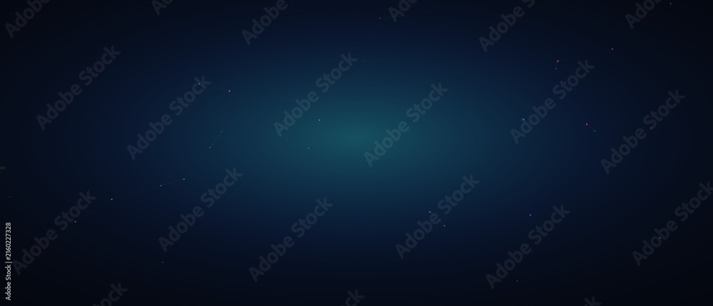 Fototapeta premium A dark teal gradient background features tiny scattered magenta sparkles creating a dreamy cosmic and ethereal visual experience