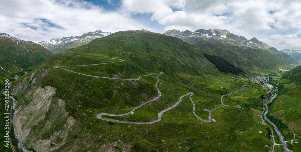 Photography Poster High angle panoramic view of the winding