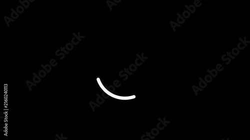 Animated White Circular Loading Indicator with Alpha Channel, Minimal Progress Spinner Loop for UI, Buffering, Waiting and Processing Video Overlay
