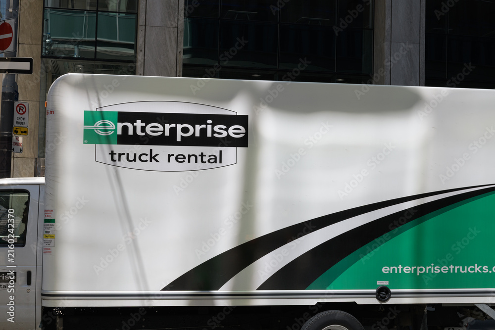 Fototapeta premium side of an Enterprise Truck Rental on a street in downtown Toronto