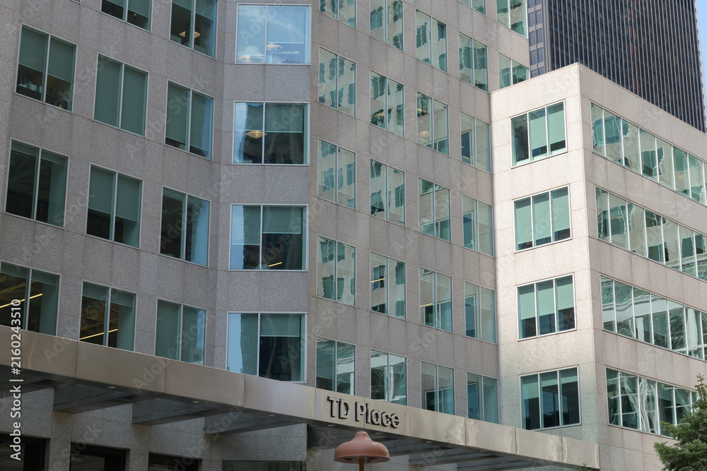 Naklejka premium TD Place / TD Canada Trust Tower at Brookfield Place 161 Bay St (seen here from Front St W), Toronto