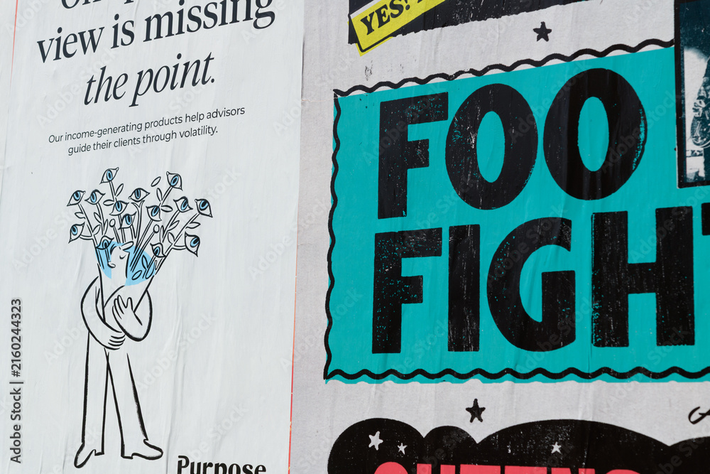 Naklejka premium street posters in Toronto (Purpose Investments and concert promotion, Foo Fighters)