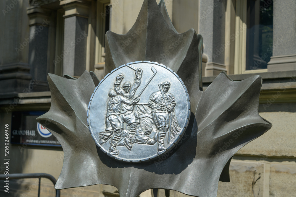 Fototapeta premium Team Canada '72 Millennium Tribute monument, outside the Hockey Hall of Fame (Front Street side), 30 Yonge St, Toronto