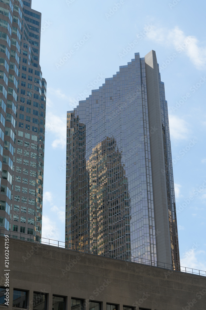 Naklejka premium (at left) Brookfield Place/TD Place and Royal Bank Plaza, south tower, north elevation, near Front and Bay, Financial District, Toronto