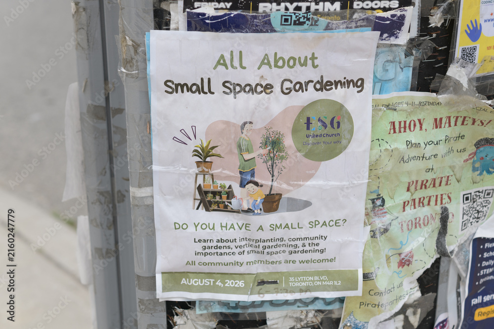 Fototapeta premium old cute grungy street posters in Toronto (All about Small Space Gardening)
