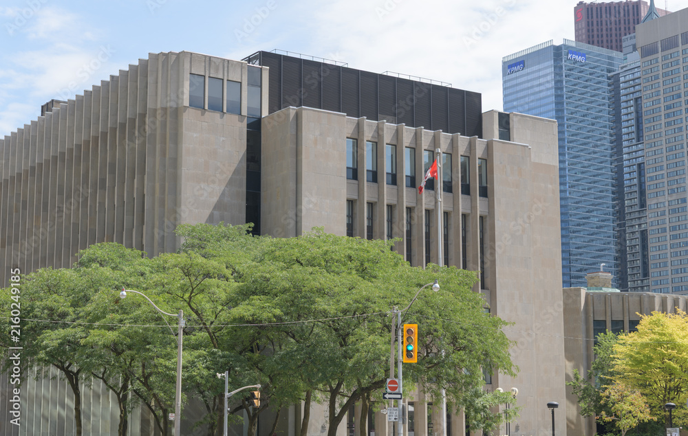 Fototapeta premium wide view of 361 University Avenue Courthouse - Superior Court of Justice (Criminal), Toronto