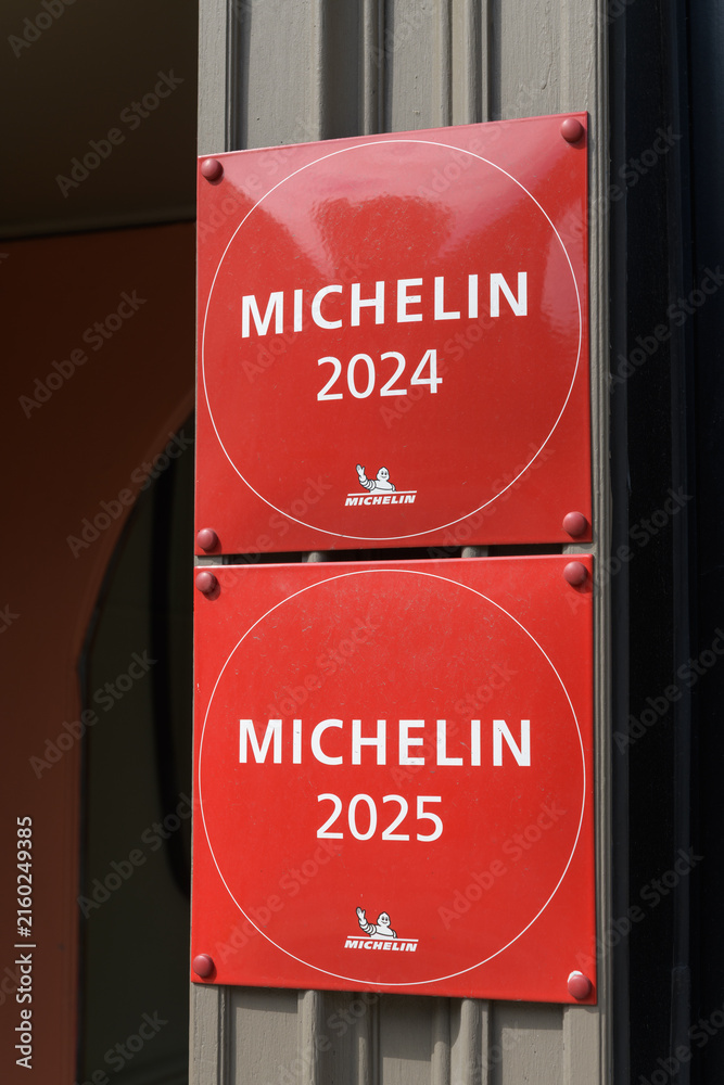 Naklejka premium Michelin signs outside Taline, an Armenian restaurant (1276 Yonge St), in Toronto