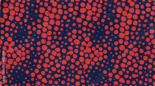 Seamless organic red dots on dark blue backdrop creating a modern textured halftone style pattern pattern texture dotted organic red blue background dark backdrop dots halftone design poster layout