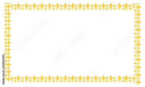Decorative yellow and green floral border frame design