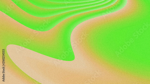 Konstfotografi Abstract wavy background with smooth green and tan curves, gradient flow, organic topographic style