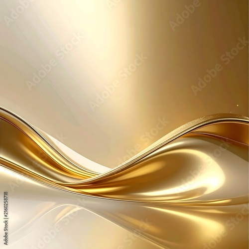 Golden metallic ribbons flowing in light.