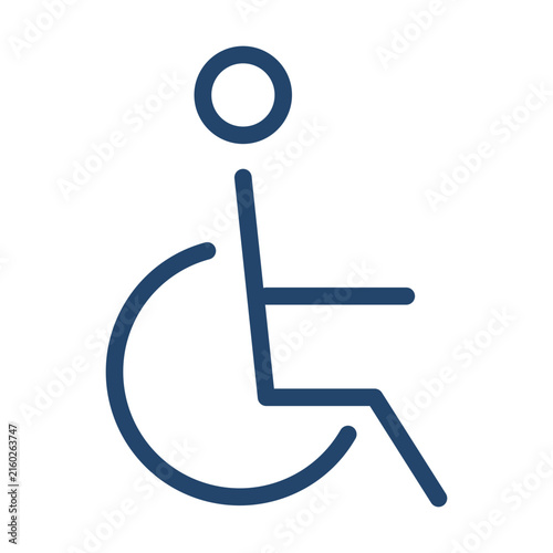 Accessible handicap restroom vector icon with transparent background isolated for public facility signage design.