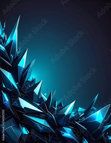 abstract blue background with crystals