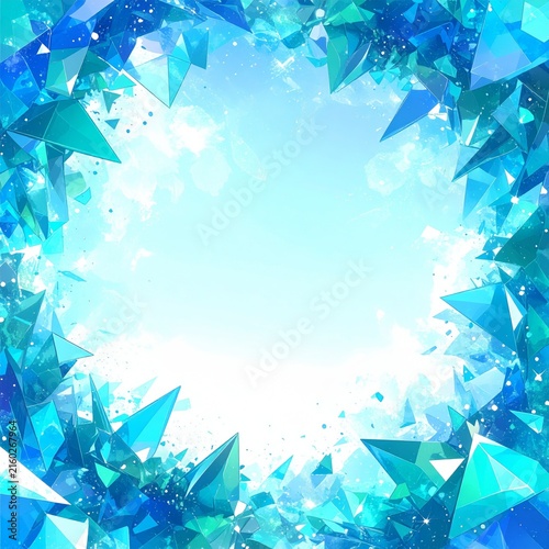 abstract blue background with triangles and stars