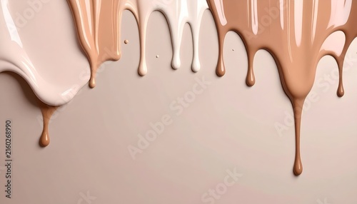 chocolate drippings on a light background