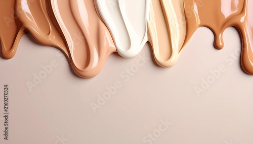 three different shades of liquid paint on a beige background