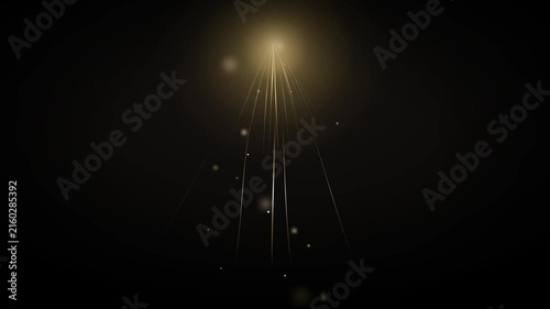 Golden light rays and floating particles background, abstract motion overlay bokeh