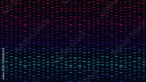 Digital data flow background, with pulsing neon, lines in gradient, red to blue motion