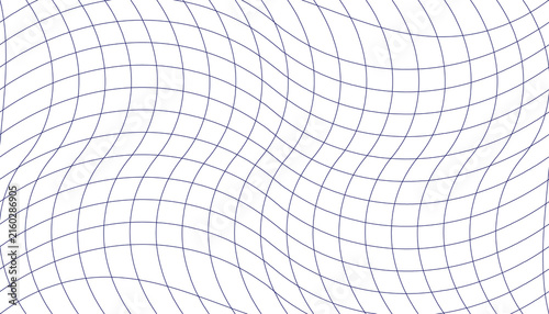 Картината върху платно Abstract digital background featuring a warped grid of blue dotted lines creatin