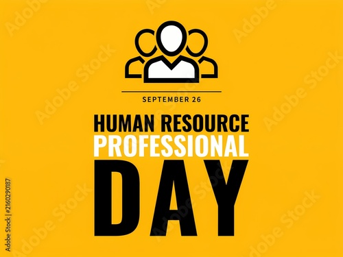 September 26, human resource professional day vector poster concept