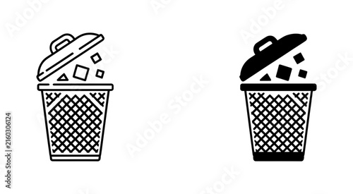 Trash bin lid open vector illustration