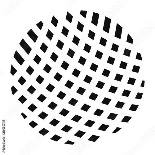 Obraz na plátně Abstract circular pattern with intersecting diagonal lines isolated on transpare