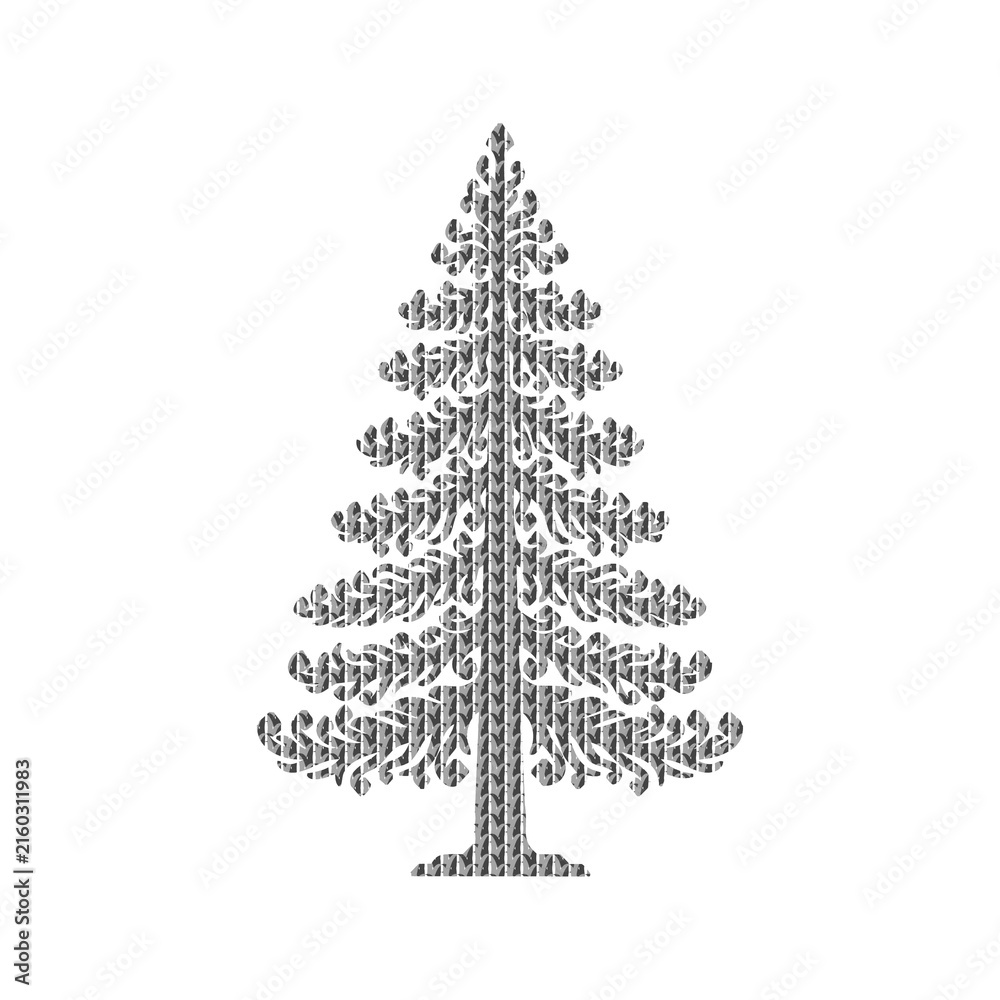 Obraz premium Decorative Christmas Tree with Silver Tinsel and Ornaments