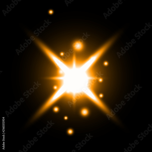 Bild auf Leinwand A vibrant and dynamic lens flare effect showcasing bright light streaks and spar