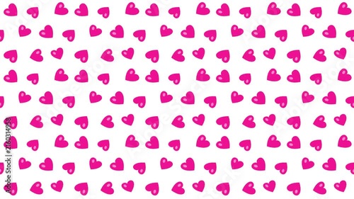 Seamless Staggered Pink Bubble Heart Pattern Background