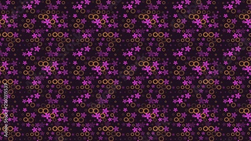 Seamless 1080p Staggered Flower Pattern with Circular Motifs