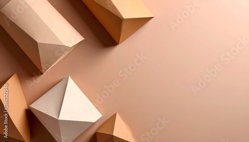 abstract geometric shapes on a pink background