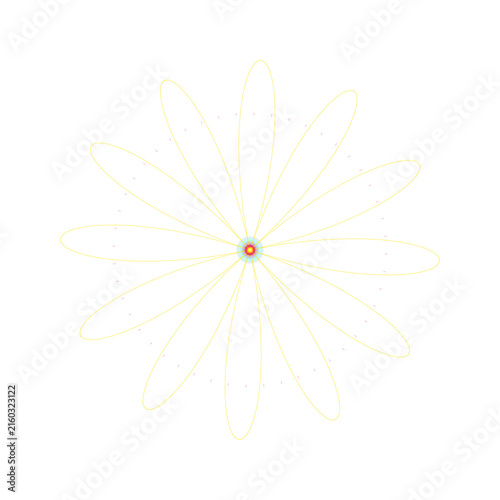 Картината върху платно Futuristic quantum accretion core with glowing energy rays isolated on transpare