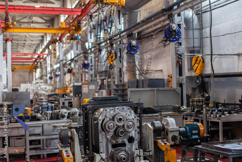 Photography Industrial interior of modern tractor manufacturing plant