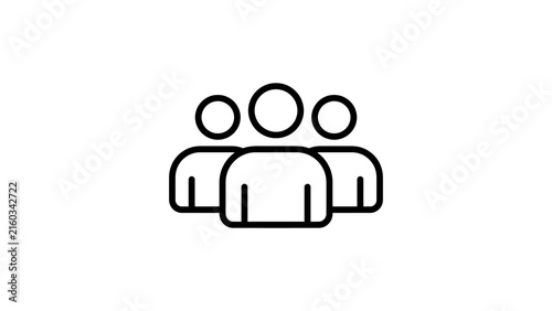 Group of three people icon for team members or crowd representation.