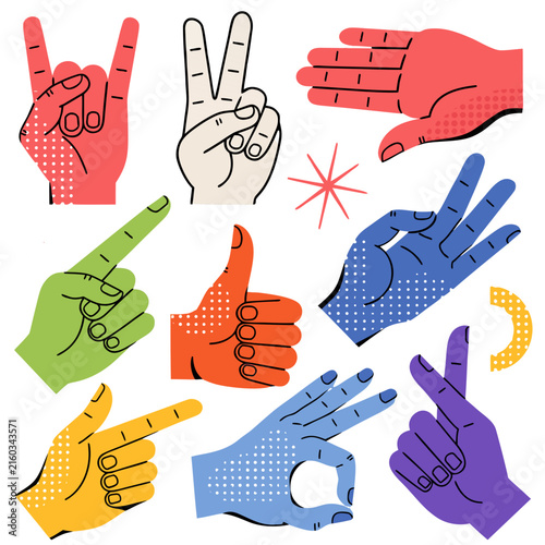 set of hand gestures