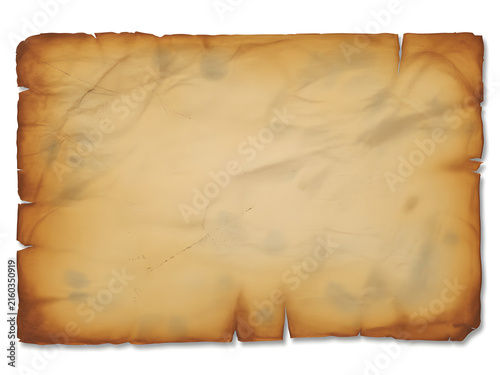 Old Vintage Crumpled Paper Background with Torn Edges