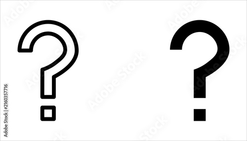 Question mark icon set. Bubble question icon, FAQ questions symbol on a white background
