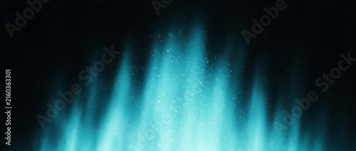 Blue Flame Light Rays Rising on Dark Background