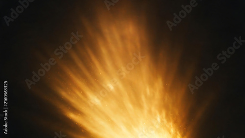 Golden Sunburst Light Rays on Dark Background
