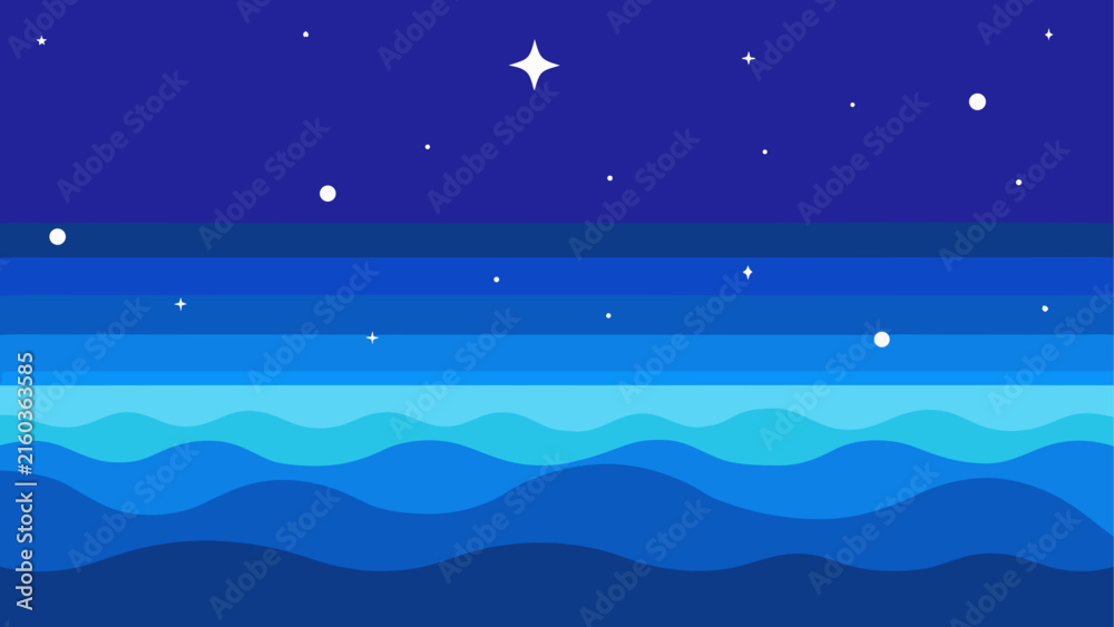 Fototapeta premium Serene night sky over calm waters