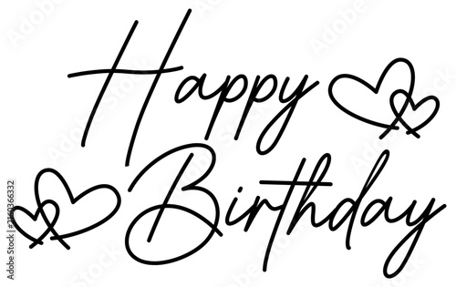 Happy Birthday | Cute Heart Bday Artwork | Vector HBD Design