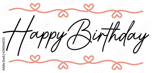Happy Birthday | Cute Heart Bday Artwork | Vector HBD Design
