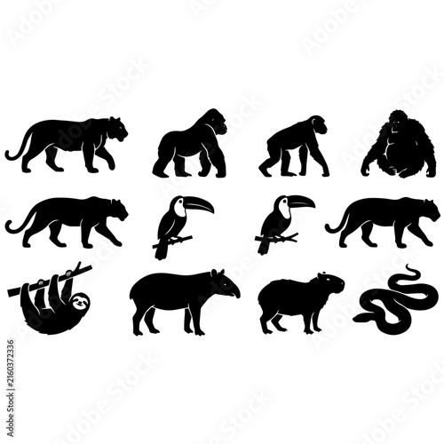 wild animals silhouettes