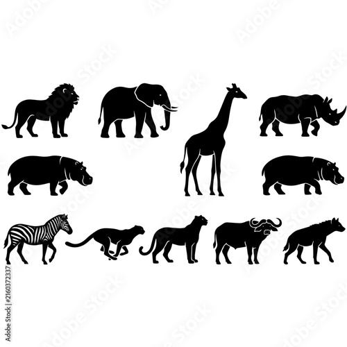wild animals silhouettes