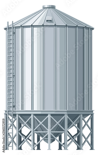 Industrial metal grain silo